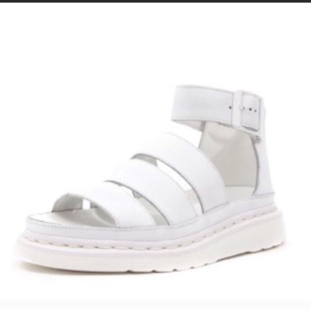 Dr Martens Clarissa White Platform Sandals